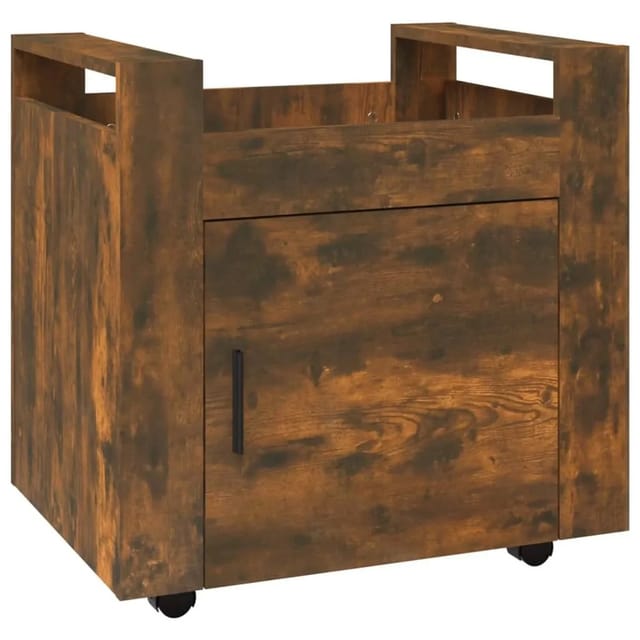 Bürowagen Räuchereiche 60x45x60 cm Holzwerkstoff Vidaxl