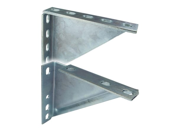 Tecuro - Winkelkonsole 200 x 200 x 6 mm für Montageschiene Typ 38/40, Stahl verzinkt