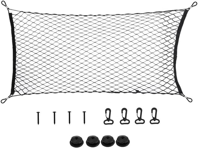 Universelles Auto-aufbewahrungsnetz, Gepäckaufbewahrungsnetz, Kofferraumnetz, Autozubehörnetz, Kindergepäcknetz, Für Suv, Lkw, Schwarz (70 X 120 Cm)