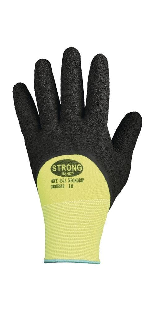 Handschuhe neongrip Größe 9 neongelb/schwarz ( 8000140722 ) - Stronghand
