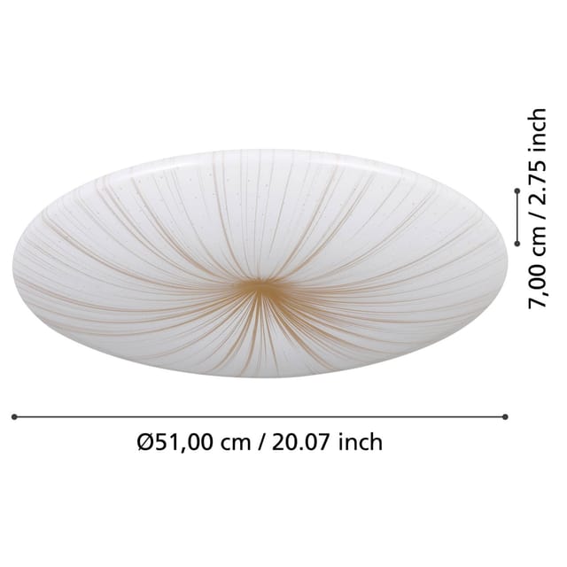 Eglo - led Deckenleuchte Nieves 1 weiß gold ø 51 cm Deckenlampen & Kronleuchter