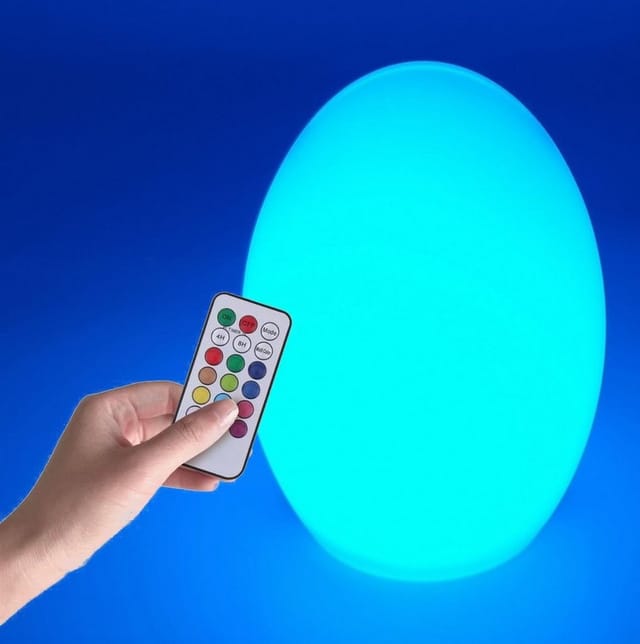 Led Leuchtball multi color mit Fernbedienung - 19 cm - Tisch Leuchte mit Farbwechsel und Timer - Nachtlicht Stimmungsleuchte mehrfarbig