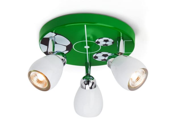 BRILLIANT Lampe Soccer LED Spotrondell 3flg weiß/grün-schwarz-weiß 3x LED-PAR51, GU10, 3W LED-Reflektorlampen inklusive, (250lm, 3000K) Köpfe