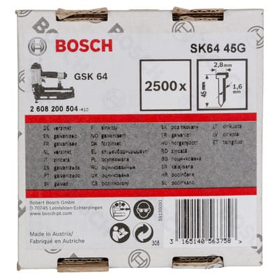 Bosch - Senkkopf-Stift SK64 45G, 1,6 mm, 45 mm, verzinkt, 2500er-Pack