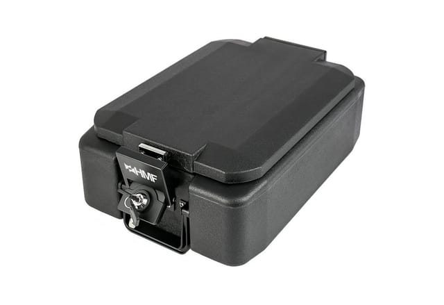 HMF 250442 Feuerfeste Geldkassette, Dokumentenbox abschließbar, DIN A4