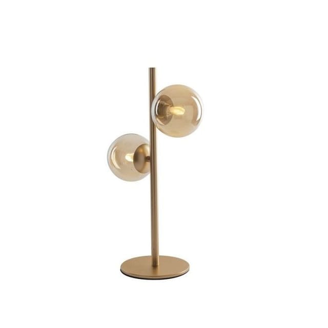 Licht-erlebnisse - Tischleuchte Messing dekorativ 23 cm Glas Metall Tischlampe