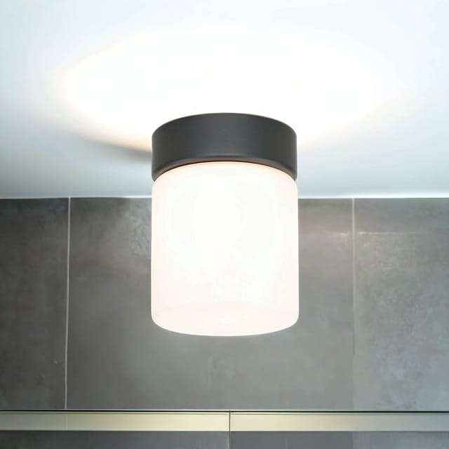 Licht-erlebnisse - Badezimmerleuchte Weiß Schwarz IP44 G9 Glas Metall Badleuchte