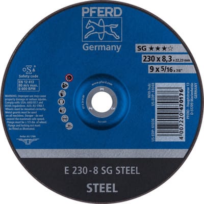 Schruppscheibe gekröpft A24RSG 230x8mm PFERD