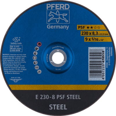 Schruppscheibe gekröpft A30PPS 230x8mm Pferd