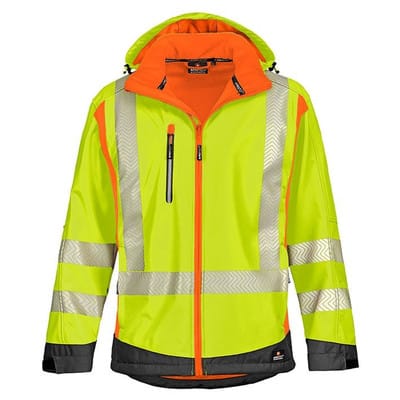 Warnschutz-Softshelljacke HOUSTON leuchtgelb/leuchtorange Größe 5XL