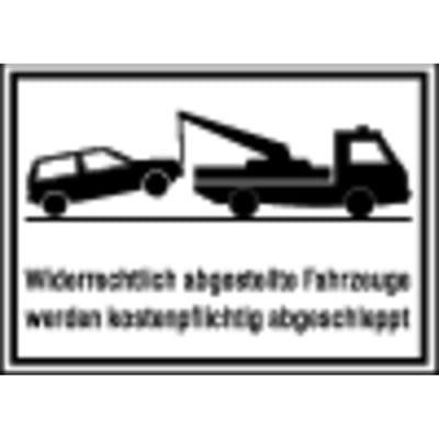 SafetyMarking Parkverbotsschild Alu B400xH250 mm Unberechtigt abgestellte Fahrzeuge w. abgeschleppt
