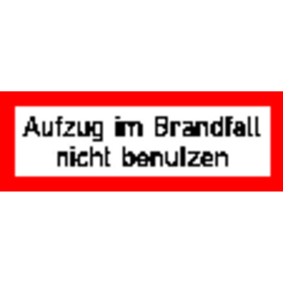 Aufzug im Brandfall n. b. 148x52mm, Folie, selbstk.