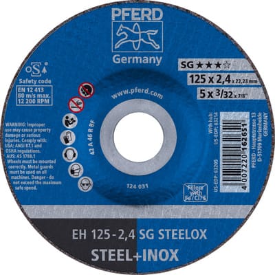Trennscheibe gekröpft A46RSG-INOX 125x2,4mm Pferd