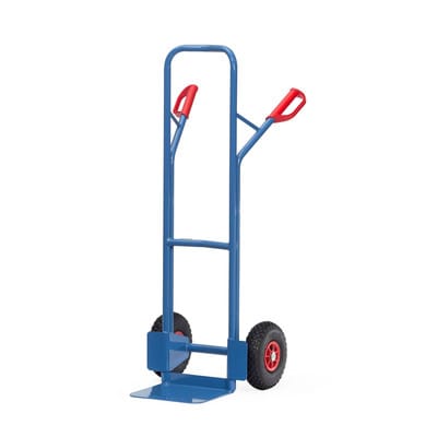Stapelkarre H.1300mm Schaufel-L250xB320mm Luft-Bereifung Trgf.300kg blau - B1330L - Fetra
