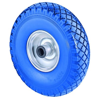 Bs Rollen - bs Polyurethanrad (pannensicher) C91, Rad-Ø 260 mm, Radbreite 75 mm, Tragkr. 160 kg, Rollenlager, Lauffl. Polyurethan blau, Nabenlänge 75