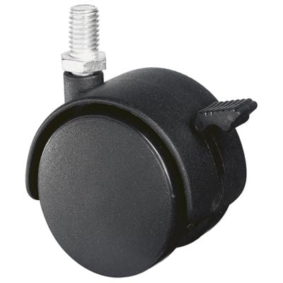 Bs-r Kunststoff-Doppelrolle ø 50 mm Stift M10x15 m. Festst.