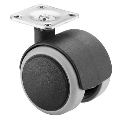 Bs Rollen - Kunststoffdoppelrolle Rad-Ø 50 mm Tragfähigkeit 50 kg mit Anschraubplatte Polyamid