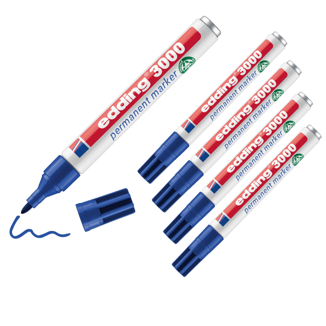 FP - Edding 3000 4-3000003 Permanentmarker Blau wasserfest: Ja