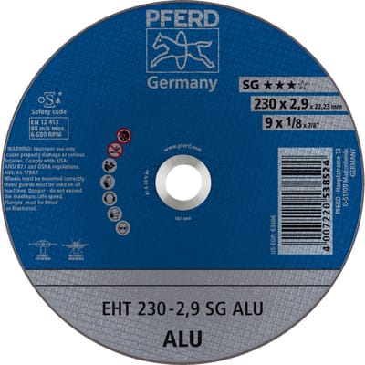 Trennscheibe gerade für Aluminium A24NSG 230x2,9mm Pferd