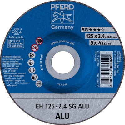 Trennscheibe gekröpft fürAluminium A30NSG 125x2,4mm Pferd