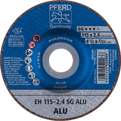 Trennscheibe gekröpft fürAluminium A30NSG 115x2,4mm Pferd