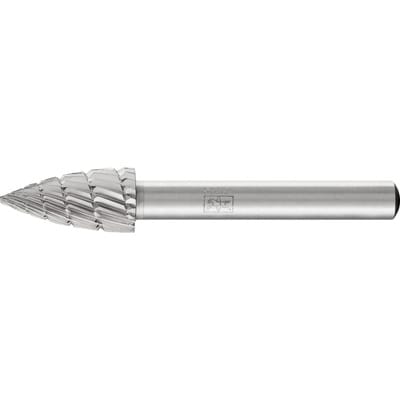 Hss Frässtift Spitzbogenform k ø 10x20mm Schaft-Ø 6 mm z 3 universal mittel fein Spanbrecher - Pferd