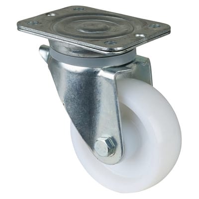 Bs-r Lenkrolle 125mm N100.B10 Platte,Kst.weiß,RL