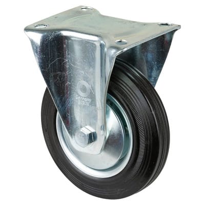 Bockrolle 160mm lg. r Stahlbl Verz Gummirad - Bs Rollen