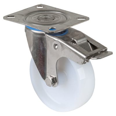 Bs Rollen - Lenkrolle mit Fst. Edelst.Rad-d 100mm 120KG Tragfür