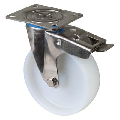 Lenkrolle mit Fst. Edelst.Rad-d 125mm 150KG Tragfür - Bs Rollen