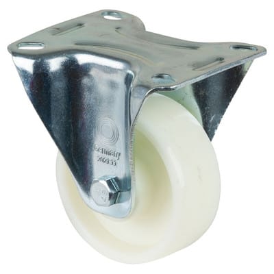 Bockrolle 80mm Stahlbl Verz Poly Lg. r - Bs Rollen