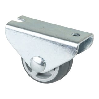 Kastenrolle Rad-Ø 25 mm Tragfähigkeit 30 kg Material Rolle thermoplastischer Gummi mit Anschraubplatte