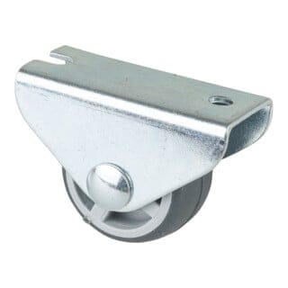 Kastenrolle Rad-Ø 25 mm Tragfähigkeit 30 kg Material Rolle thermoplastischer Gummi mit Anschraubplatte