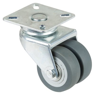 Doppel-Lenkrolle 50 mm 60 kg ohne Feststeller Gummi grau 60 x 60 mm