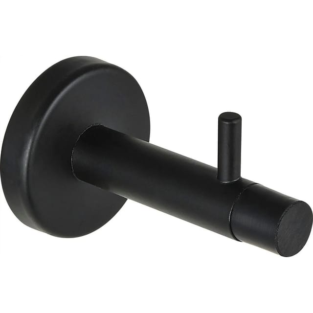 Wandtürpuffer mit Haken, Länge 82 mm, Stahl schwarz matt