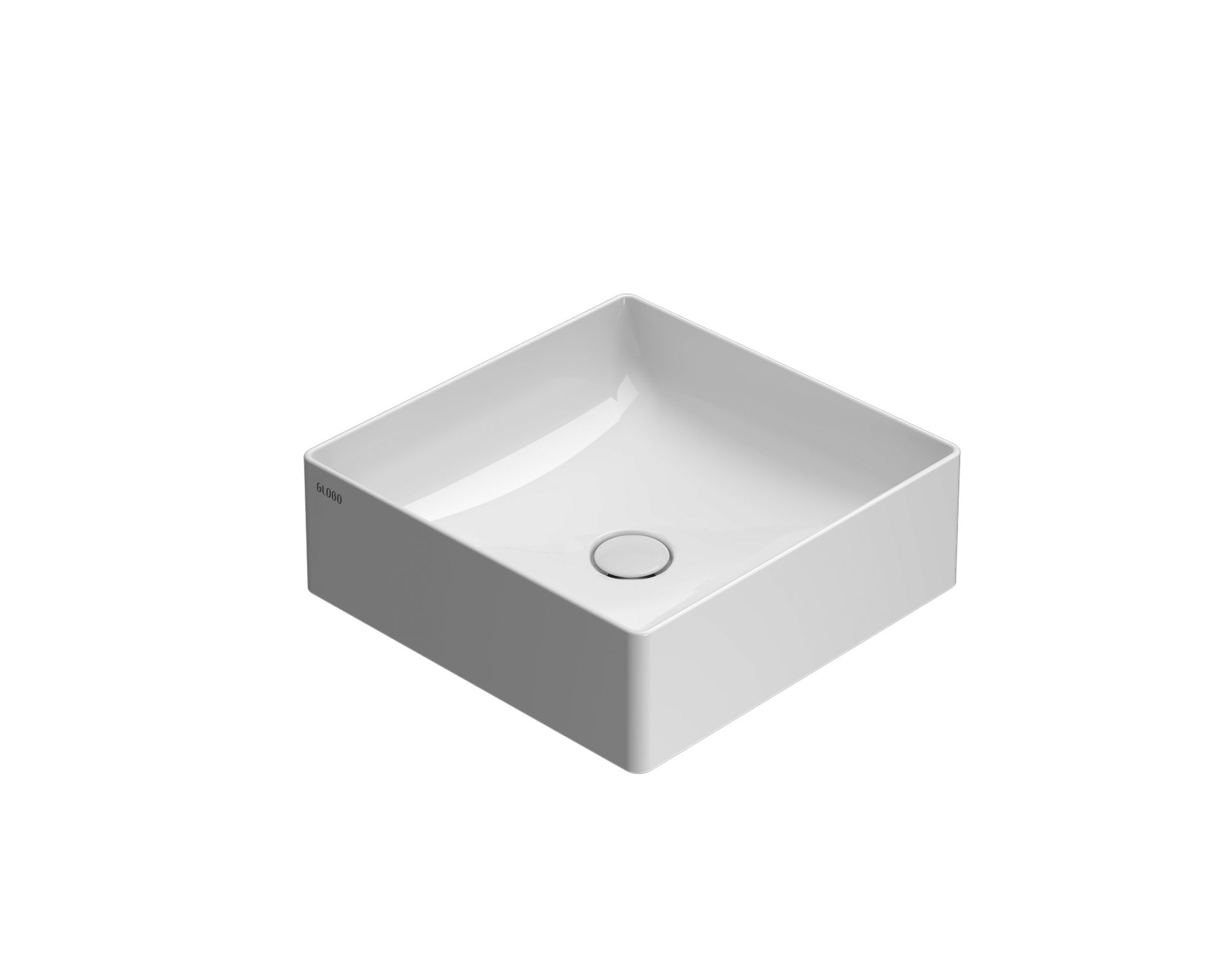 Aufsatzwaschtisch Aus Keramik 42x42 Cm Globo T-edge B6q42bi Weiß - Keramik