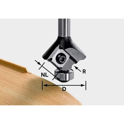 Abrundfräser-Wendeplatten S8 hw R2 D28 KL12,7 ofk – 499809 - Festool