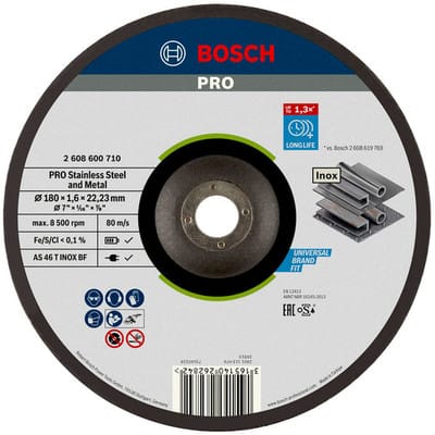Bosch - pro Stainless Steel and Metal Trennscheibe 180 x 1,6 x 22,23 mm - 2608600710