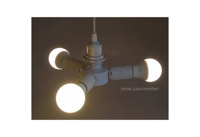 Chilitec - E27-Fassung 'Triple' 22237, Adapter auf 3x E27-Schraubfassungen, weiß