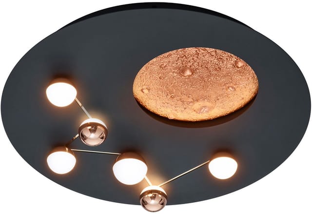 Flache led Deckenleuchte zodiac Schwarz Rund, ø 50cm