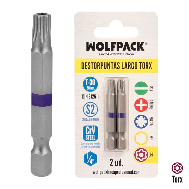 Langer Torx-T30-Schraubendreher (2 Stück) Chrom-Vanadium-S2-Stahl