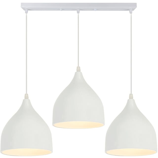 3 Flammige Pendelleuchte Retro Hängelampe Stahl und Holz Kronleuchter Wohnzimmer Küche Esszimmer