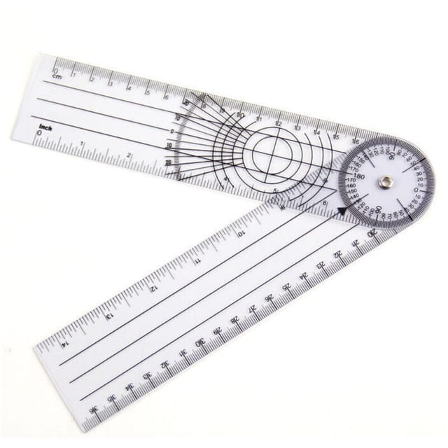 Ontway - Physiotherapie-Goniometer, professioneller 360-Grad-Winkel mit mehreren Regeln, 14 Zoll medizinische Wirbelsäule