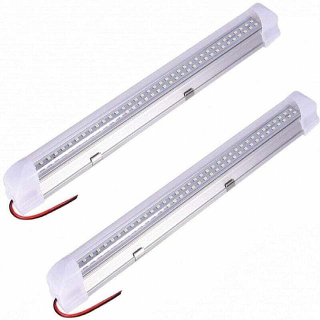 LED-Neonlicht – 72 LEDs für den Autoinnenraum – 12 V – 5 W – mit Ein-/Ausschalter – für LKW, Wohnmobil, Boot – 1 Streifen, Weiß (2er-Pack)