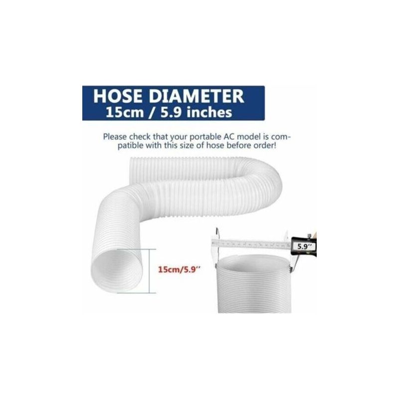 Tragbare Klimaanlage, Flexibler Pvc-abluftschlauch, Universeller Lüftungsschlauch, Schlauchset Für Tragbare Klimaanlagen, Durchmesser 15 Cm, Länge 200 Cm