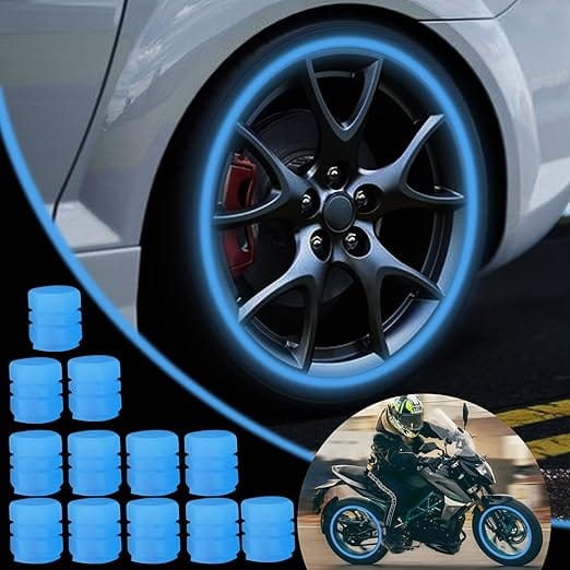 12er-pack Fluoreszierende Autoreifen-ventilkappen, Universelle Leuchtende Autoreifen-ventilschaftkappen, Auto-staubkappe Für Auto, Suv, Motorrad, Lkw