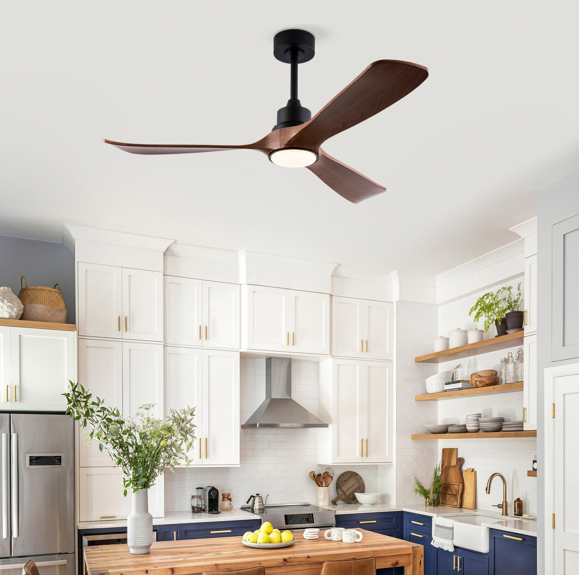 Deckenventilator Mit Licht 132 Cm, 6 Stufen, Reversibler Dc-motor, Fernbedienung Havrya
