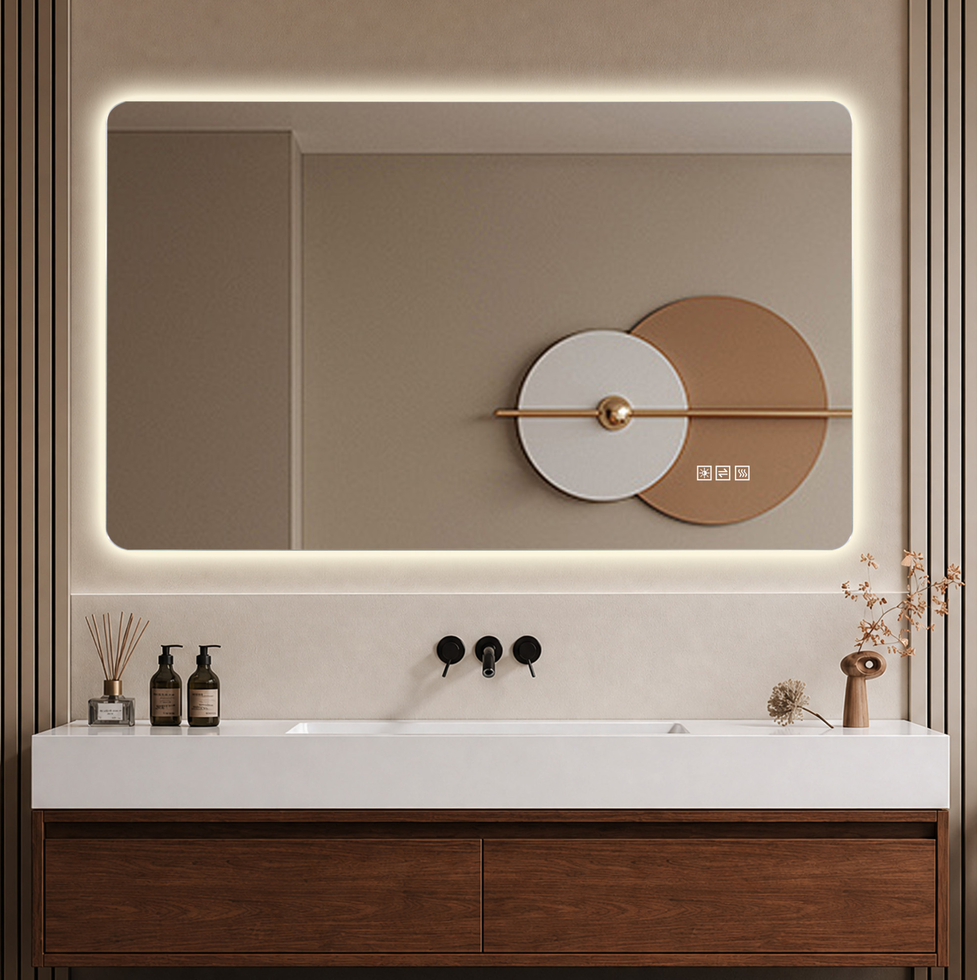 Led-badezimmerspiegel 60 X 120 Cm, Beschlagfrei, Dimmbar, 3 Lichtfarben Havrya