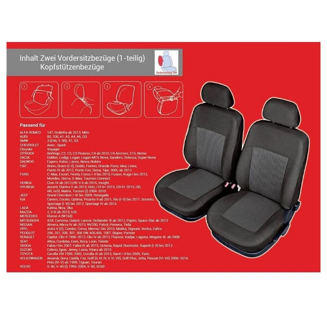 22200 Sitzschoner Polyester Schwarz Fahrersitz, Beifahrersitz - Hp Autozubehör