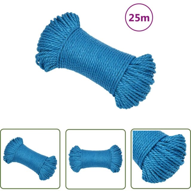 The Living Store - Arbeitsseil Blau 6 mm 25 m Polypropylen - Arbeiten Seil - Baumaterialien - Polyester Seil - Hochfestes Seil - Tragkraft